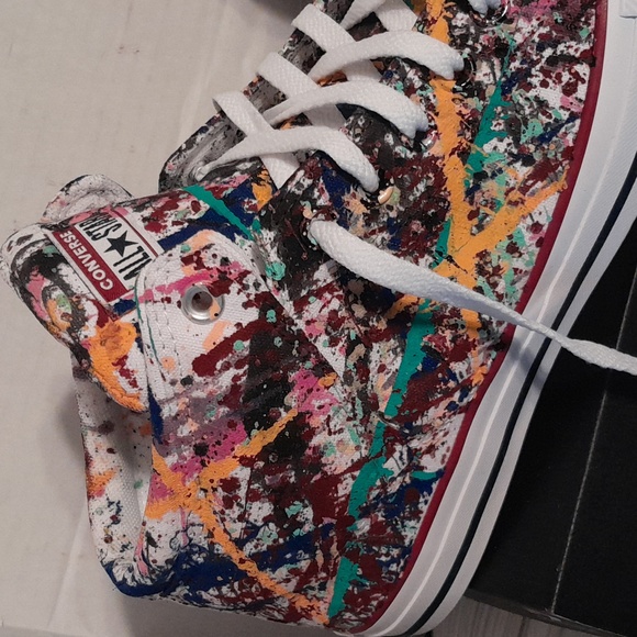 ๐ BY REQUEST ๐ Custom Painted Multicolor Graffiti Converse High Tops - Picture 12 of 16